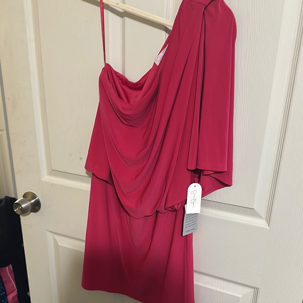 Jessica Simpson Red One Shoulder Cocktail Dress